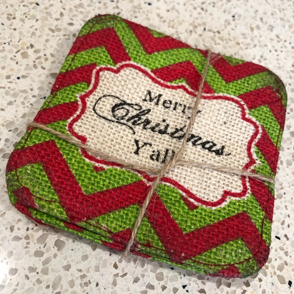 Holiday Burlap Coasters